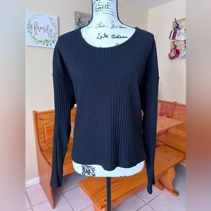 Time and Tru Women's Scoop Neck Rib Knit Top, Sizes XXL